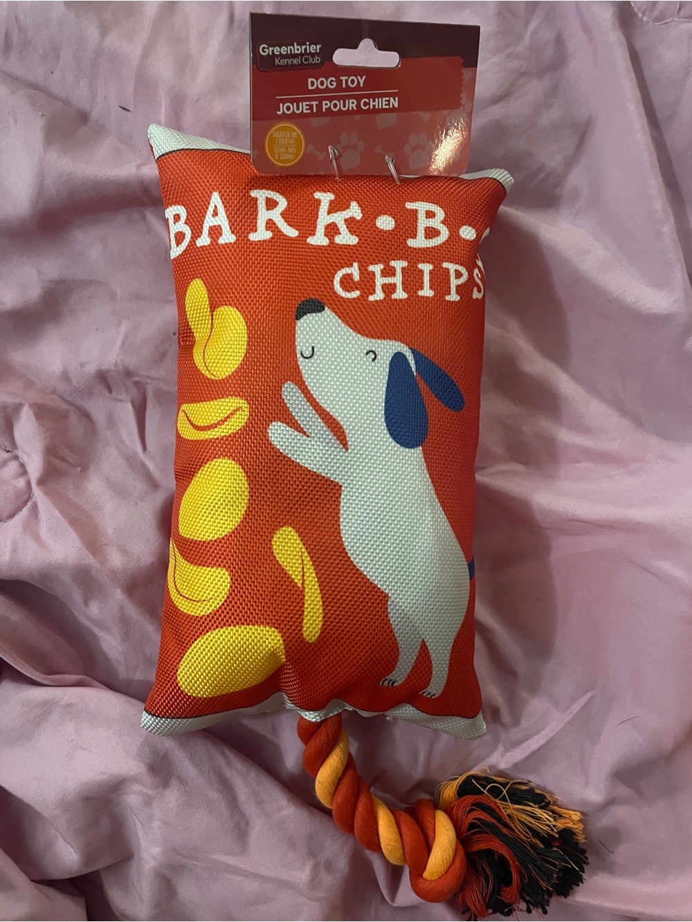 Bark-B Chips Orange & Yellow Plush Rope Dog Toy by